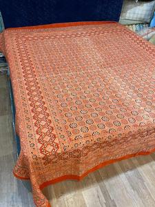 Ajrakh-colcha de algodón con estampado floral, colcha India hecha a mano - Product Image 5