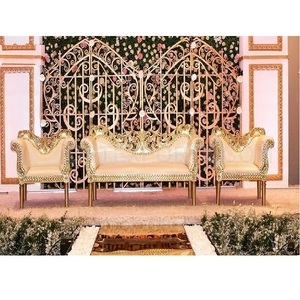 Best Jewish Wedding Stage Sofa Set Phenomenal Wedding Stage Furniture Set Golden Diamond Wedding Stage Furniture Set - Product Image 1