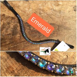 CHEVALIER CHOICE HORSE BROW BAND EMERALD LAQUER CRISTAL ABORDABLE LUXE TENDANCE ÉQUESTRE AVEC RETOUR OUVERT STICKY TAPE à BOUCLE. - Product Image 4