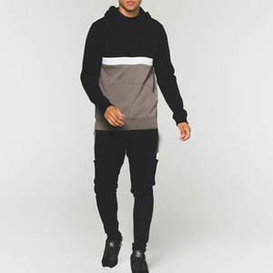 450 GSM Hombres Amarillo Multi Colorblock Logo Hoodie & Jogger Pants Set Colorblock Fleece Hoodie & Sweat Pants Set Chándal Conjuntos - Product Image 1