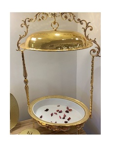 Juego de 3 calentadores de alimentos de latón, plato de frotamiento, diseño más nuevo, plato de servicio de comida de tamaño personalizado para uso en eventos de Hotel - Product Image 2