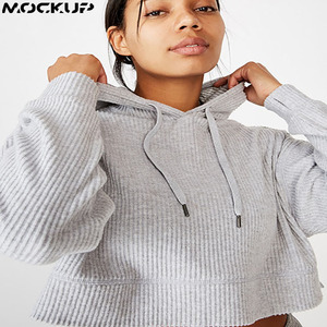 Sudadera Corta Oversize Casual para Mujer, Estilo Urbano con Hombros Caídos, Ligera, Tejido Ligero, Logotipo Gráfico Frontal, OEM - Product Image 6