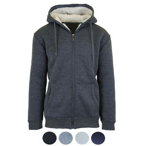 Sweat à capuche à fermeture éclair pour hommes avec tissu tricoté couleurs et logo personnalisés lavable 100% coton mélangé vente en gros - Product Image 1