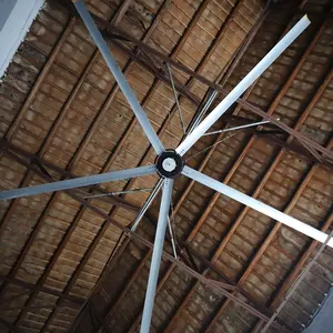 พัดลมมอเตอร์แม่เหล็กถาวรสำหรับเพดานอุตสาหกรรม,พัดลมเพดานระบายความร้อนขนาดใหญ่ Hvls