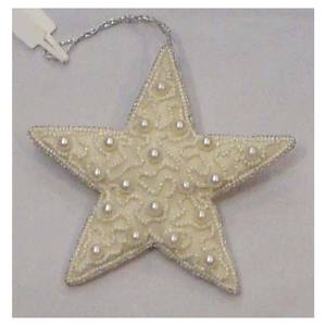 Christmas Tree Decorative Star Hanging Ornament With Beaded Work - Product Image 1