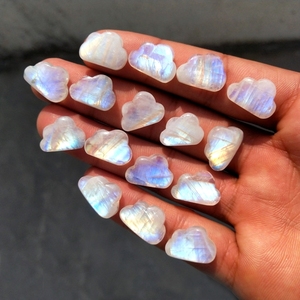 Piedra preciosa suelta de piedra lunar arcoíris natural, cabujón redondo con base plana |   Piedra de Resina Plana con Incrustaciones de Diamantes de Imitación de Larimar, Diseño de Diosa - Product Image 5