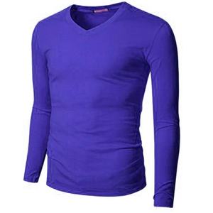 T-shirt de sport de remise en forme à séchage rapide et à manches longues pour hommes, haut de course respirant à col en V Design vierge - Product Image 5