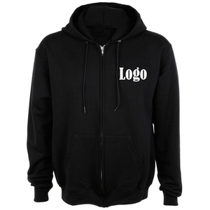 Hommes 100% Coton Fermeture À Glissière À Capuche Poche Personnalisé Votre Logo Et Conception Brodé Hoodies Offre Spéciale À Capuche PayPal Accepter - Product Image 1