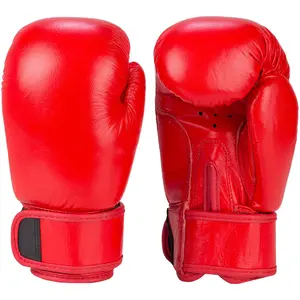 Guantes de boxeo entrenamiento Muay Thai entrenamiento de Kickboxing lucha guantes rojo blanco 010