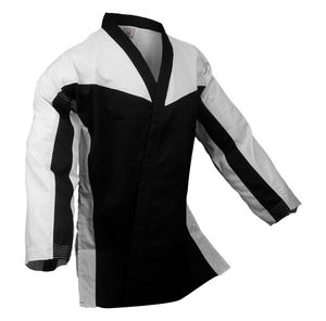 Combinaison de Taekwondo noire et blanche, respirante et légère en coton/polyester pour compétition de style libre - Product Image 2