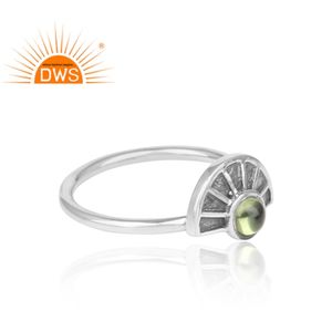 แหวนเงินแท้ชุบออกซิไดซ์ประดับพลอยเพอริดอตธรรมชาติแบบซ้อนได้ รุ่นขายดีประจำปี 2026 สำหรับผู้หญิง จากผู้ผลิตเครื่องประดับ - Product Image 3