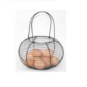 RED COLOR STYLES DESIGN METAL EGG WIRE BASKET COST EFFECTIVE EGG WIRE BASKET KITCHEN DECORATIVE IRON HANDMADE DESIGN WIRE BASKET - Product Image 4