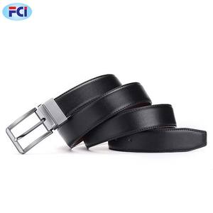 Ceinture en cuir véritable pour hommes pour les affaires commerciales Boucle rotative en alliage de qualité Style de mode Utilisation double face - Product Image 4