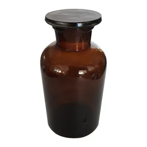 Reagent Bottles Wide Mouth Amber Colored Borosilicate with Glass PP Stopper Customized Pharmaceutical Neutral Glass Radical