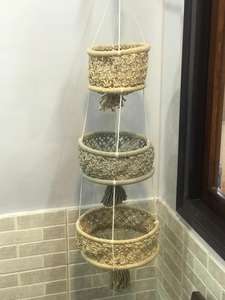 Cestas de algodón Natural para colgar plantas, cuerda decorativa tejida a mano, respetuosas con el medio ambiente, con cuerda colgante larga - Product Image 6