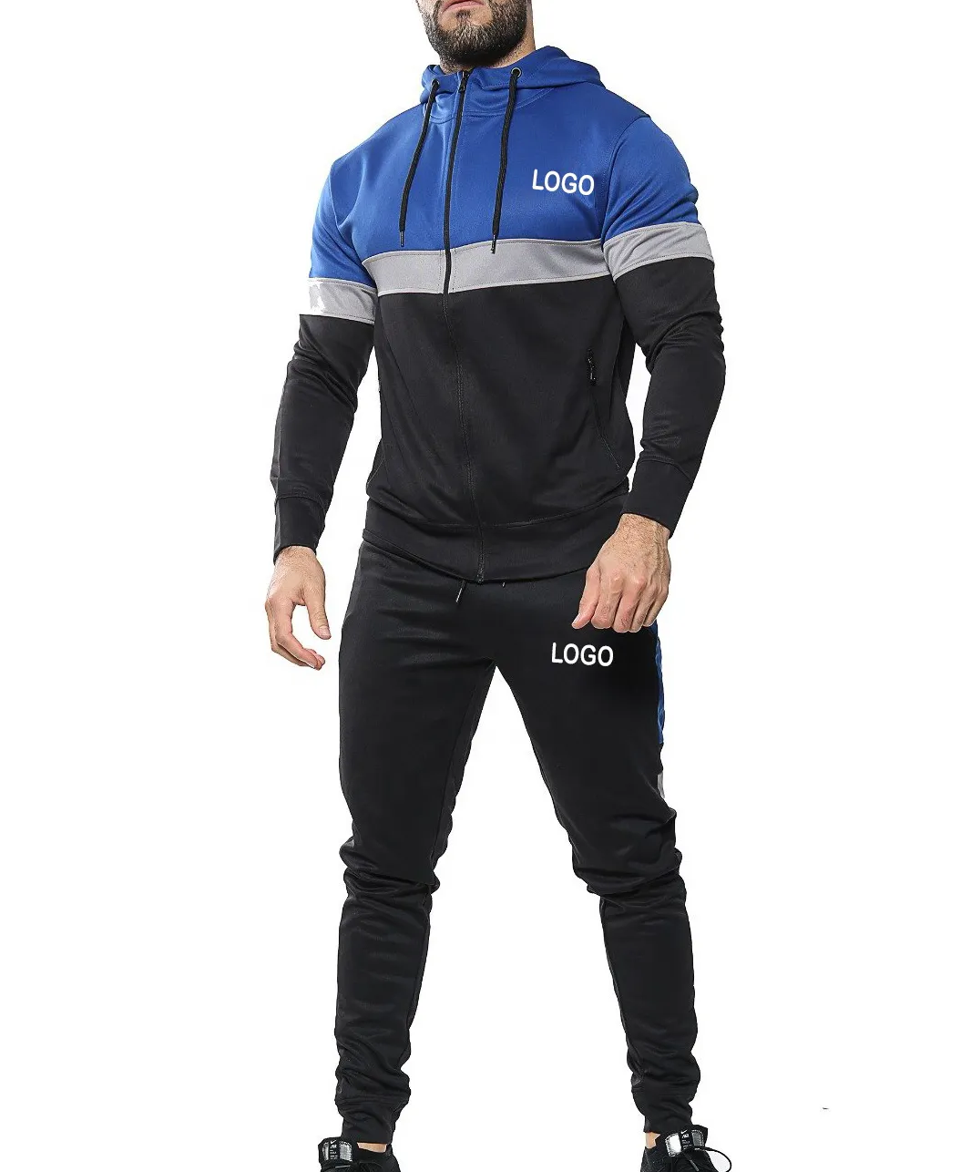 Wholesale cotton Tracksuit for men custom Logo High Quality Jumpsuit for men Cheap Polyester Jogging suit