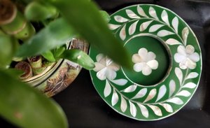 Posavasos único con incrustaciones de hueso para cocina, posavasos decorativo de taza y artesanía, forma cuadrada, posavasos con incrustación de hueso - Product Image 3