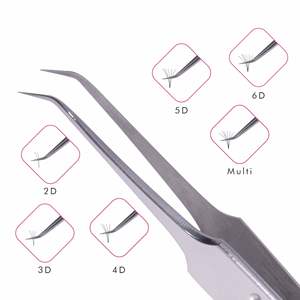 Pince à cils, pince à épiler professionnelle pour extension de cils avec design à pois 6mm 45 degrés - Product Image 1