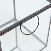 Boîte à bijoux carrée pliable en verre sculpté et laiton avec finition or/argent, design moderne, cadeau de table