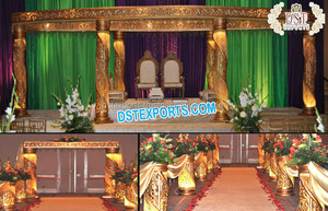 Mandap de mariage royal ouvert de style Marathi, décoration de scène de mariage Marathi, thème Rajasthani, mandap de mariage ouvert, vente aux États-Unis - Product Image 4