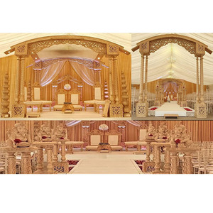 Stunning Wooden Handicraft <b>Wedding</b> Mandap Exclusive <b>Wedding</b> Wooden Hand Carved Mandap Designer Akshar Wooden <b>Wedding</b> Mandap UK - Product Image 1