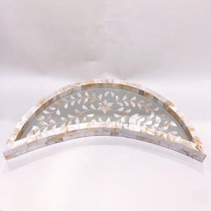 Plateaux indiens en nacre faits à la main de haute qualité, en forme de lune, avec incrustations de nacre, multi-usages, décoratifs, Mubkhar - Product Image 4