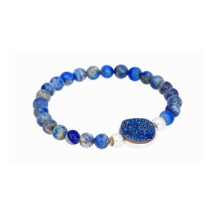 Pulseras de lapislázuli Druzy, cuentas de piedras preciosas naturales - Product Image 1