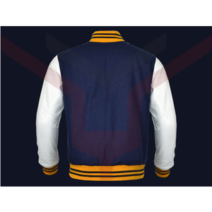 2022 OEM Custom Patch Leather Sleeve Chain Chenille Embroidery <b>Bomber</b> Flight Baseball Vintage Letterman <b>Varsity</b> <b>Jacket</b> for <b>Men</b> - Product Image 2