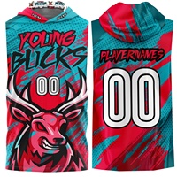 Seragam Sepak Bola Anak Laki-Laki Bendera Amerika 7v7 7on7 dengan Logo Kustom, Set Jersey dengan Bahan Spandex/Polyester Anti UV