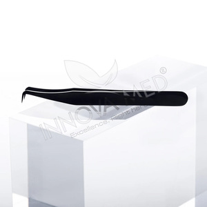 Pinzas para Extensión de Pestañas de 45 Grados, Color Negro Mate, Herramientas de Aplicación de Pestañas para Salón de Belleza con Punta Puntiaguda para Extensión de Pestañas - Product Image 4