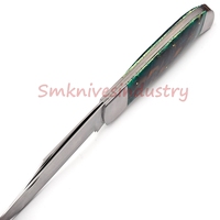 Couteau pliant artisanal sur mesure, double lame droite, acier à haute teneur en carbone, manche en Micarta, multifonctionnel, support DIY/OEM/ODM