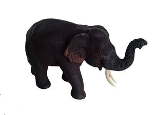 ช้างไม้สักแกะสลักด้วยมือจากประเทศไทย มีหูสีน้ำตาล - Product Image 3