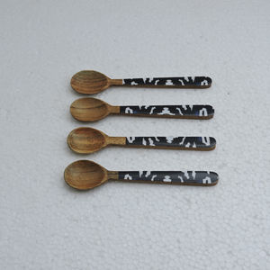 Horn Handmade Wholesale Portable Type Hand Crafted Tea <b>Table</b> Tea Serving 4 Pcs <b>Spoon</b> Set High Quality - Product Image 2
