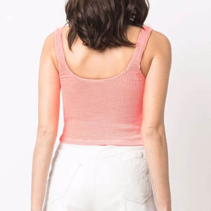 GAF Customized 2022 Top de haute qualité pour femmes avec logo en dentelle tricotée sur le devant-Prix de gros - Product Image 4