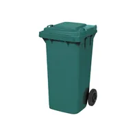 プラスチック製のゴミ箱120 Lグリーン-高速配送-ホイール、蓋付きのモバイルゴミ箱-ゴミ箱-高品質-カスタマイズ製品