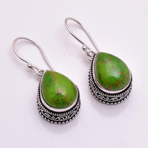 ต่างหูเงินแท้925ต่างหูแฟชั่นปะการังอัญมณีชุบเงิน - Product Image 6