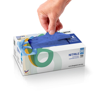 Fourniture de soins de santé de gants sans poudre jetables en nitrile bleu fabriqué en Malaisie