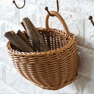 Cesta de mimbre para colgar en la pared, accesorio vintage tejido a mano para frutas, decoración para el hogar, proveedor de Vietnam, gran oferta