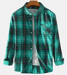 Comfortabel Perzik Katoen Yd Controleer Flanel Mannen L/S Shirt Van Bangladesh In Concurrerende Prijs