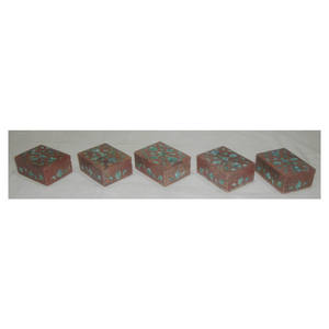 Soapstone-cajas rectangulares de concha de mar verde para decoración, joyería - Product Image 1
