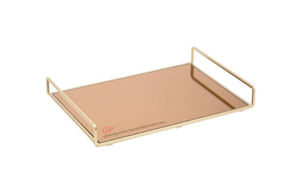 Plateau doré de forme ronde en laiton de luxe plateau de service - Product Image 2