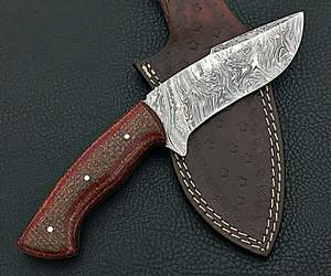 Couteau à lame fixe en acier damas fait à la main Sizzco personnalisable OEM belle poignée en Micarta pour la chasse Camping cadeau parfait pour - Product Image 4