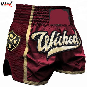 Pantalones cortos de boxeo muay thai, alta calidad, kickboxing, para entrenamiento - Product Image 2