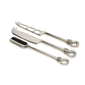 Ensemble d'outils de couteaux à fromage faits à la main en acier inoxydable poli argenté - Product Image 1