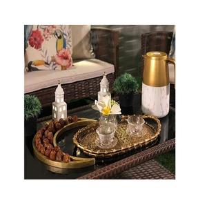 Bandeja de Postres de Diseño Maravilloso en Color Dorado, Bandeja Ovalada de Metal para Servir Alimentos en Bodas, Fiestas y Eventos - Product Image 2