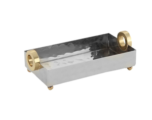 ถาดโลหะทรงสี่เหลี่ยมลายผลไม้ ด้ามจับทองเหลือง ฐานสแตนเลสอเนกประสงค์ สวยงามทันสมัย เหมาะสำหรับตกแต่ง - Product Image 6