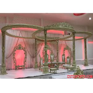 Elegante Mandap de Boda Indio de Prestigio, Mandap de Boda Tallado en Madera Estilo Reino Unido, Mandap de Boda Tradicional Asiático, Suiza - Product Image 1