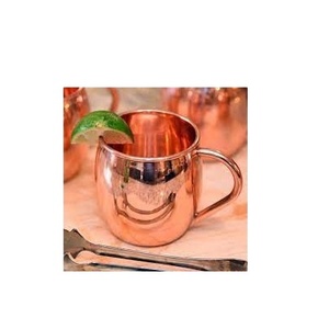 แก้วทองแดงสำหรับชากาแฟและนม,แก้วเครื่องดื่มทองแดงทำด้วยมือขัดเงาพร้อมด้ามจับ - Product Image 1