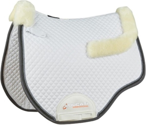 Almohadillas de sillín de salto de caballo cómodas y personalizadas, edredón cruzado con purpurina, forro de tela de Color oro rosa, fabricante de tachuelas de caballo - Product Image 3