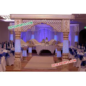 로얄 인도 웨딩 무대 장식 전통적인 웨딩 FRP 무대 세트 파키스탄 웨딩 리셉션 무대